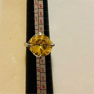 8.25 Ring Elegant Yellow Gemstone Silver Ring New